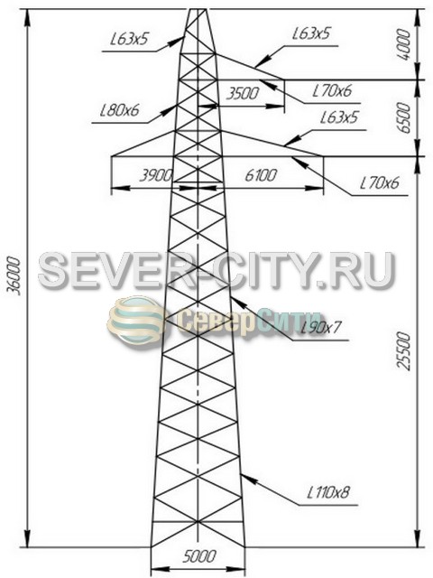 Опора 2П220-3 чертеж