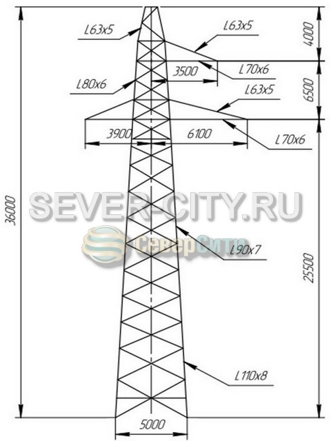 Опора П220-3Т+5 чертеж