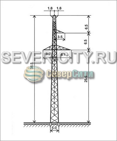 Опора П220-3Т чертеж