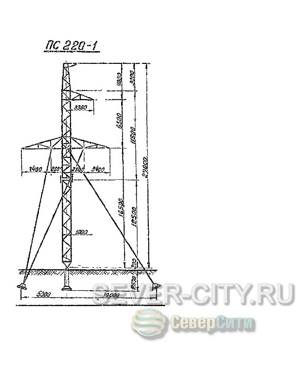 Опора ПС220-1 чертеж